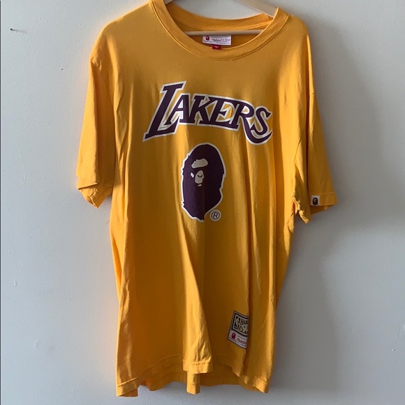 Bape x Lakers Mitchell & Ness Collab Tee - Picture 2 of 5